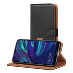 AICEK Case Compatible for Huawei Y7 2019, Leather Wallet Case for Huawei Y7 2019 PU Leather Flip Cover with Card Holder Black (6.26 inch)