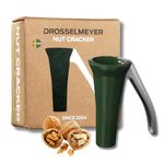 Drosselmeyer Nutcracker - Heavy Duty Swedish Nut Cracker for Walnuts, Pecans, Brazil Nuts & All Nuts - Ergonomic Metal Walnut Cracker Tool, No Mess, Dishwasher Safe - Award-Winning Design (Green)