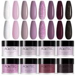 Aokitec 8 Colours Dip Powder Kit, Nail Dipping Powder French Powder Pro Collection System Nail Art Starter Manicure Salon DIY at Home, Odor-Free&Long-Lasting, No Needed Nail Lamp Curing, Women Gift