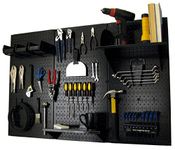 Wall Control Pegboard Organizer 4 ft. Metal Pegboard Standard Tool Storage Kit with Black Toolboard and Black Accessories