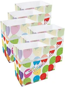 Clean Cubes 13 Gallon Disposable Trash Cans (6-Pack). Reusable Garbage and Recycling Bins for Parties, Events, and More (Birthday - 18" Tall x 14" Wide 10" Deep)