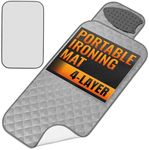 Bukm Ironing Blanket, Magnetic Ironing Mat Laundry Pad, Quilted Washer Dryer Heat Resistant Pad, Ironing Board Covers (33 1/2" x 19", Grey) (Grey)