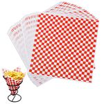 GeeRic 100 Sheets 12 x 12 inches Dry Waxed Deli Paper Sheets Checkered Sandwich Paper Food Basket Liners for Wrapping Bread,Hamburger and Sandwiches