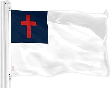G128 Christian Flag | 4x6 Ft | LiteWeave Pro Series Printed 150D Polyester | Religious Flag, Indoor/Outdoor, Vibrant Colors, Brass Grommets, Thicker and More Durable Than 100D 75D Polyester