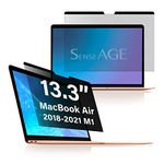 SenseAGE Magnetic Privacy Screen Filter for MacBook Air 13.3 inch, Easy On/Off Anti-Blue Light, Anti-Glare Privacy Screen Protector, Compatible with Apple Mac Laptop 13 inch (2018-2021 M1/M2)