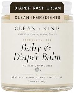 Clean + Kind Organic Diaper Balm – 4 oz – Baby Diaper Rash Cream with Grass-Fed Tallow, Shea Butter, Jojoba Oil & Calendula – Natural, Organic, Petroleum-Free Diaper Cream for Sensitive Skin