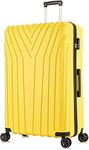 DK Luggage 28" Large Suitcase DK101 Hard Shell ABS 4 Wheel Spinner Yellow