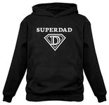 Tstars - Super Dad Birthday Gift Father's Day Super Hero Husband Hoodie Large Black