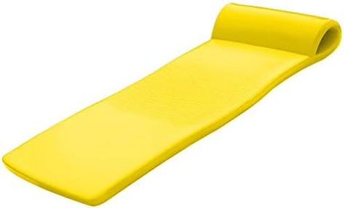TRC Recreation Sunsation 1.75” Thick Vinyl Coated Foam Swimming Pool Float Mat Adult Lounger with Built-In Roll Pillow, Yellow
