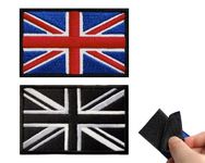 United Kingdom Flag Patch,Personalized Embroidery tag,Embroidered England Flag Velcro,Sew On Union Jack Patch United Kingdom Badge,for Military Uniform Tactical Bag Jacket Jeans Hat,2pcs(Black/Color)