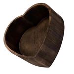 Abaodam 1pc Heart Shaped Baby Wooden Photography Newborn Studio Posing Box Photo Shoot Prop（Deep coffee ）