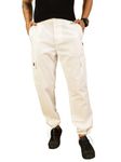 Thomas Scott Men 100% Cotton 6 Pocket Cargo Trouser (TSB041_White, 34)