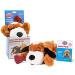 Snuggle Puppy Heartbeat Stuffed Toy for Dogs - Pet Anxiety Relief and Calming Aid - Brown and White