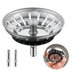 NVUARTER Kitchen Sink Strainer - Sink Drain Stopper - Kitchen Sink Plug with Anti-Clogging Basket - Bouchon Evier Cuisine (1, for Round Hole)