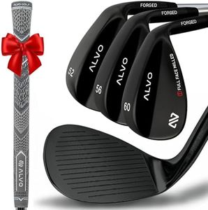 Alvo Golf - Max Forgiveness and Enhanced Spin 3 Wedge Set, 52 56 60 Degree Wedges, Gap Wedge, Sand Wedge, lob Wedge for Men, Right Hand, Premium Grip, for All Skill Levels