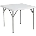 Flash Furniture Elon 2.85-Foot Square Granite White Plastic Folding Table