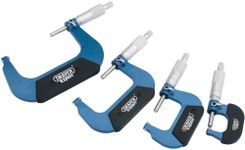 Draper 46607 Expert Metric External Micrometer Set, 4 Pieces , Blue