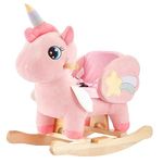 FUNLIO Unicorn Baby Rocking Horse, Pink Fairy Unicorn Rocking Horse for Toddlers 6 Months to 3 Years, Stuffed Ride-on Animal Rocker, Easy to Assemble, CPC & CE Certified