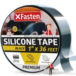 XFasten Silicone Self Fusing Tape 1-Inch x 36-Foot (Black) Silicone Repair Tape