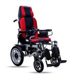AASRAA POWER PLUS (RED) | Electric Wheelchair | Reclining Backrest | Smart Joystick | Shock-Absorbing Wheels | Elevating Footrest | Swing Amresrest | 1 YEAR FULL WARRANTY | LIFETIME SPARE SUPPORT