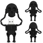 32 GB USB Flash Drive Cartoon Skeleton-Shaped Memory Stick Novelty Pen Drive Cool USB Drive Amazing Gifts, Black