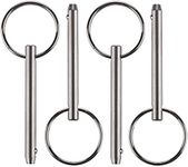 4 Pack Quick Release Pin, Diameter 3/16"(4.8mm), Overall Length 2"(51mm), Usable Length 1-1/2"(38mm), Full 316 Stainless Steel, Bimini Top Pin, Marine Hardware