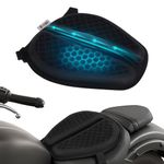 Grandbiker® Universal Fit Gel Air Seat Cushion | 3D Honeycomb Gel Structure Cover for Long Rides | Detachable Cover | Lumbar Support | Breathable | Durable Design | Ideal for Bike (Black)