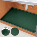 SIKADEER Under Sink Mat for Bathroom Waterproof, 22" x 19" Silicone Under Sink Liner Bathroom Cabinet Shelf Protector Kitchen organizer, Fit 24inch Standard Cabinet Mat Under Sink Organizer Drip Tray