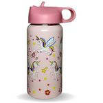 Nkyub Water Bottle for Kids 500ml, Kids Water Bottle, Sipper Bottle for Kids, Stainless Steel Water Bottle for Kids, Straw Bottle for Kids, School Water Bottle | (Pink)