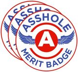 (3PCS) Asshole Merit Badge Sticker 