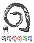 NDakter Bike Locks High Security with Two Ways to Unlock, 4-Digits Resettable Combination Bicycle Lock, 3.2Ft Length Hardened Steel Bike Chain Lock for Cycle, Scooter,Motorbike,Gate, Fence