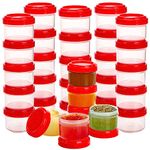 Elsjoy 30 Pack Condiment Container with Lid, 1.18 Oz Salad Dressing Container Cup To-Go Small Food Storage Container, Reusable Leak Proof Mini Sauce Cup Container for Lunch, Picnic, Fridge