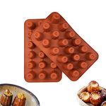 Silicone Cannele Mold Cake Pan - (2 Pack) 18 Cavity Bordelais Non Stick Baking Mold, Muffin Bakeware, French Custard Coffee Cake Traditional Pastry - COKWO