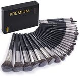 Make Up Brushes, MAANGE 25Pcs Make Up Brush Set Foundation Eyeshadow Blush Brush Blending Concealers Face Powder Eye Make Up Brushes Set with Gift Box (Black)