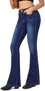 VIPONES Women's Flare Bell Bottom Jeans High Waisted Wide Leg Bootcut Dark Blue Jeans Stretchy Denim Pants(109, 0)