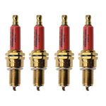 WOOSTAR D8TC Spark Plug Replacement for 4 Stroke 125cc 150cc 200cc 250cc ATV Dirt Bike Go Kart Moped Scooter Red Pack of 4