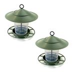 etree Easy Clean Hanging Lantern Bird Feeder (2023 Design) - Prevent Disease & Protect Wildlife Slate Green Pack of 2