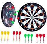 Engelhart - 065001-S - Magnetic Dart Set - Double-Sided Space Dartboard for Kids - Safe and Fun Dart Game