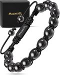 MagnetRX® Magnetic Hematite Bracelet – MAX Strength Magnetic Stones – Beaded Magnetic Bracelets for Men and Women (Bali 8mm Bead)