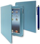 iPad 1 Case, Bastex Folio Synthetic Leather Case Cover with Built-in Stand for Apple iPad 1 1st Generation - Baby Blue [Includes Stylus]