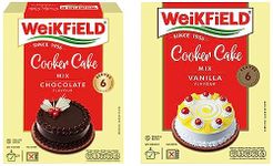 Weikfield Cooker Cake Mix Combo - Pack of 2 (Chocolate, Vanilla)