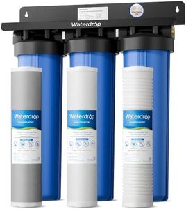 Waterdrop 3-Stage Whole House Water Filter System,with Carbon Filter&Sediment Filter,7-Stage Filtration Highly Reduce Lead,Chlorine,Odor and Taste,5 Micron WHF3T-PG,1" Inlet/Outlet