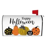 Happy Halloween Pumpkin Mailbox Cover 25.5x21 Inch, Halloween Post Letter Box Covers, Halloween Spooky Magnetic Waterproof Mail Wraps for Outdoor Yard Garden Oversized Mailbox Decor