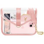 ProCase Clear Purse for Women, Crossbody Handbag Stadium Approved See Through Shoulder Bag for Concert Game Sport Event -Pink