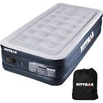 Pittman Outdoors Pvc Twin 18" Comfort Height, Never Leak Inflatable Air Mattress with Built-in Electrical Air Pump. Luxurious Air Mattress Ideal for Guests, Camping, Home, and More.