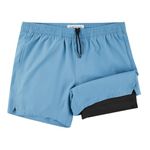 NIMENJOJA 5.5" Gym Running Shorts for Men 2 in 1 Quick Dry Workout Athletic Shorts Blue/Black