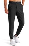 Libin Men's 4-Way Stretch Golf Joggers with Pockets, Slim Fit Work Dress Pants Athletic Casual Sweatpants for Men, Black M