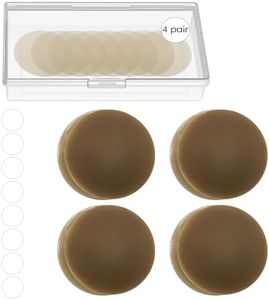 NXPUXP 4 Paires Cache Teton en Silicone,Cache-tétons Adhésifs Réutilisables en Silicone Doux,Cache Teton Femme,Autocollants Invisibles et Imperméables pour Tétons(8 cm A4)