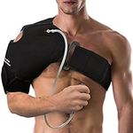 NatraCure Cold or Hot Shoulder Ice Pack Wrap, Compression Shoulder Brace for Pain Relief - Cool or Heating Pad for Rotator Cuff Injuries, Football, Baseball, Volleyball, Basketball, Golf, Softball