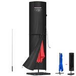 LAMUNI Garden Umbrella Cover Large Garden Parasol Covers for Ø4m Straight Parasol Protective Cover Waterproof Garden Umbrella Parasol Cover Outdoor Umbrella Cover with Zip and Rod, 250x64/64cm